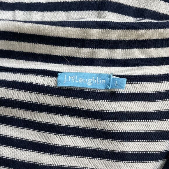 J McLaughlin Sweater Classic Nautical‎ Stripe Knit Pullover Womens Large - Picture 3 of 7